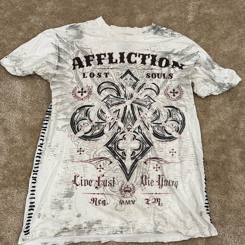 affliction/lost souls collab shirt